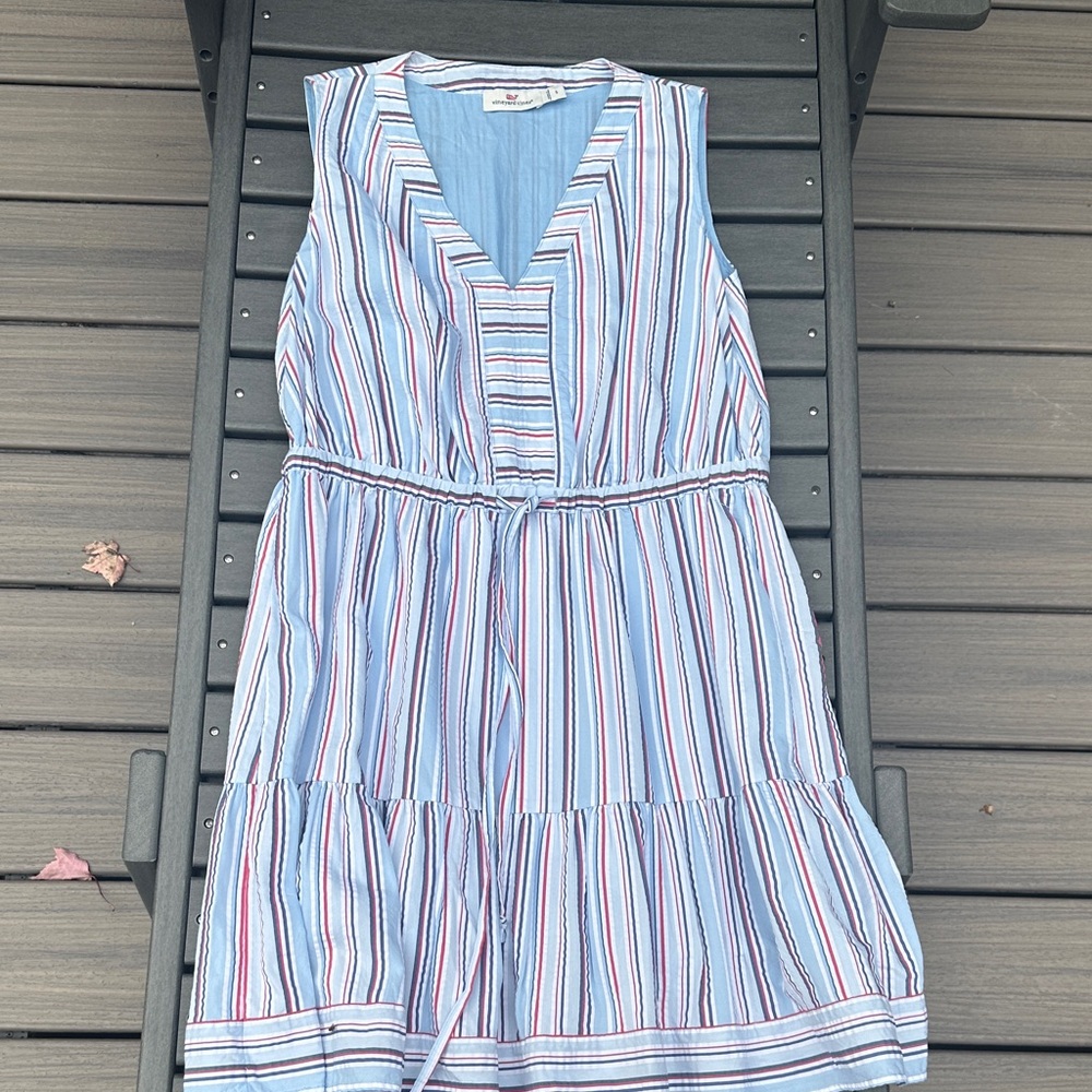 Vineyard Vines Blue and Red Striped Dress